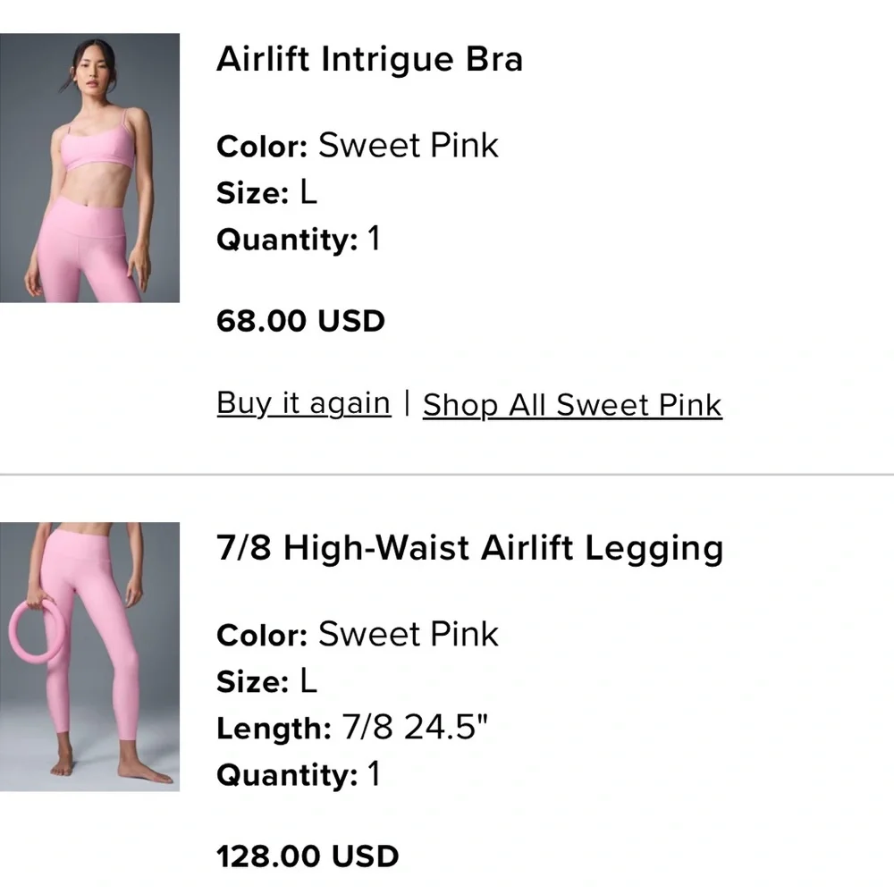 ALO Yoga Pink Set - Picture 5 of 5